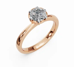 Anillo de diamante solitario imperial redondo cultivado en laboratorio con una sola piedra de corte brillante de 0,300 quilates en un marco de oro atemporal - Product Image 5