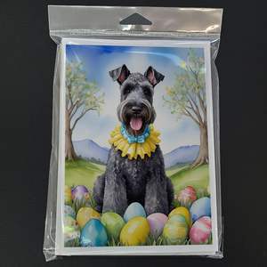 Kerry Blue Terrier <b>Easter</b> Egg Hunt Whimsical A7 Size 5x7 Blank Note <b>Cards</b> <b>Pack</b> 8 with Envelopes Greeting <b>Card</b> Set - Product Image 3