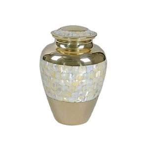 Urnes funéraires en laiton de haute qualité pour adultes, avec finition dorée et métallique, pour cendres humaines. - Product Image 1