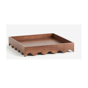 Plateau en bois de qualité supérieure, plateau de service fait main, planche de cuisine naturelle pour fruits, en-cas, pain, fromage, desserts et nourriture de fête - Product Image 2
