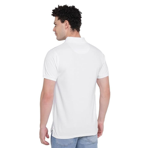 Summer Friendly Men's <b>White</b> Solid Color Short Sleeve <b>Polo</b> Shirt Casual Knitted Cotton Slim Fit Casual Men <b>Polo</b> Shirts - Product Image 2