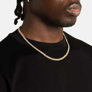 Luxury Silver Plated Hiphop <b>Rope</b> <b>Chain</b> Necklace with Round Brilliant Cut Channel Set Unisex Wedding Everyday Wear - Product Image 4