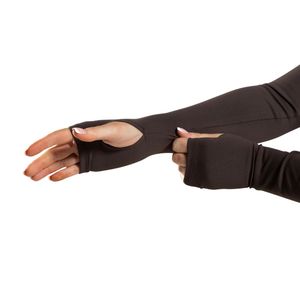Women's Brown Full Zip Training <b>Jacket</b> with Thumb Holes Long Sleeve Stretch Gym Fitness Running Yoga <b>Workout</b> Activewear Sports - Product Image 5