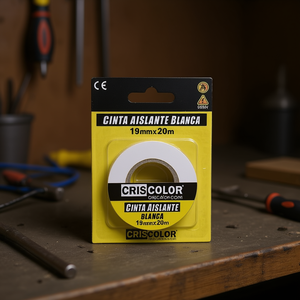 Nastro isolante Criscolor bianco 19mmx20m in PVC per impianti elettrici e riparazioni - Product Image 3