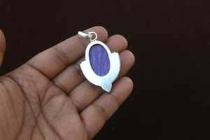 Colgante de Charoita en Plata de Ley 925, Collar de Piedras Preciosas Hecho a Mano, Joyería, Regalo de Cumpleaños para Mujer - Product Image 2
