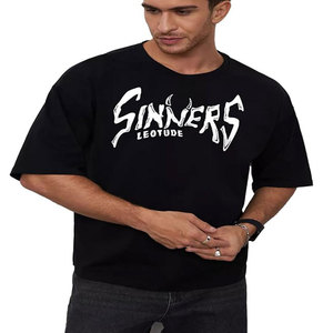 2025 verano camiseta recortada personalizada para hombre 100% algodón tres capas Boxy estampado desgastado ropa de calle de peso pesado ajuste de gran tamaño - Product Image 1