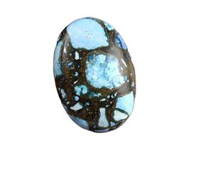 Cuivre naturel Turquoise belle pierre précieuse lâche lisse ovale forme Cabochon fabrication de fil enroulé bijoux faits à la main - Product Image 1