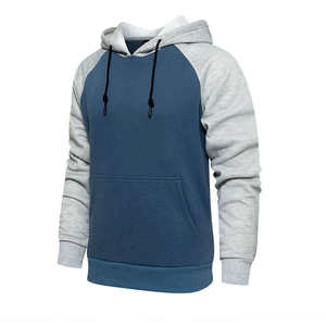 <b>Men's</b> Raglan Sleeve Hooded Sweatshirt Solid Color Casual Knitted Hoodie Autumn Style Regular Fit Pocket Design - Product Image 2