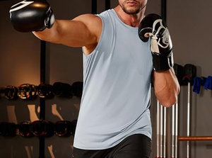 Débardeurs pour hommes UPF 80+ Protection solaire 100% coton Col rond Sans manches Évacuation de l'humidité Athlétique Gym Entraînement Musculation - Product Image 5