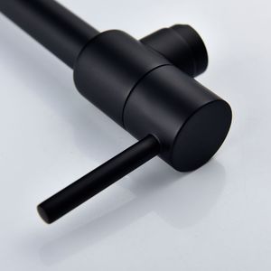 Rubinetto da Cucina a Parete in Ottone Nero 1/2 NPT Pieghevole con Due Maniglie per Acqua Fredda - Product Image 6