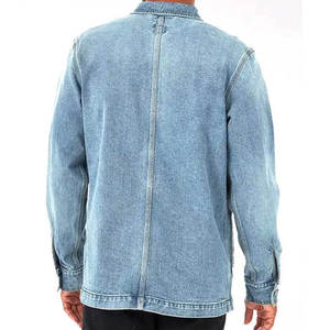 <b>Men's</b> Denim Chore <b>Jacket</b> Snap Button <b>Long</b> Sleeve Workwear <b>Jacket</b> with Multiple Pockets Casual Outerwear - Product Image 2