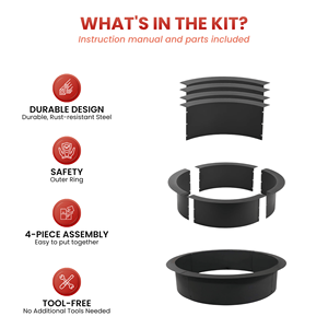 Heavy Duty Square <b>Fire</b> <b>Pit</b> Liner Outdoor Garden Steel Fireplace Ring DIY Wood Burning <b>Fire</b> <b>Pit</b> Insert NP FR001 - Product Image 6