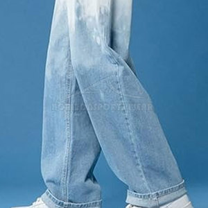 Baggy Oversized Straight <b>Jeans</b> Elastic Waist Casual Loose Fit <b>Soft</b> Fabric Comfortable Fashion Bottom Wear - Product Image 5