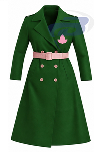 Alpha | Kapa | Alpha Sorority Women's Premium Wool Blend Overcoat Elegant Tailored Fit Long <b>Trench</b> <b>Coat</b> with Belt & Button Wear - Product Image 1