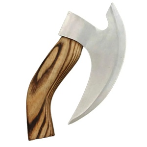 Hacha para Pizza de Acero al Carbono Hecha a Mano por Ahmad Fabric, Hoja de Corte de 4 3/4 Pulgadas, Cabeza Tipo Tomahawk, Mango de Madera de Palisandro y Cuero - Product Image 5