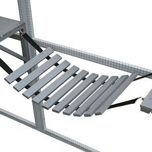 Grande maison pour chat d'extérieur de 110 pouces avec plateformes, couverture imperméable améliorée, enclos pour chatons blanc et gris - Product Image 1
