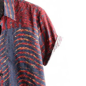 เสื้อเชิ้ตผู้ชายลายดอกไม้ ผ้าลินินผสมคุณภาพพรีเมียม เสื้อชายหาดสไตล์ทรอปิคอล เสื้อผ้าฤดูร้อนเนื้อนุ่ม ขายส่งจากโรงงาน - Product Image 4