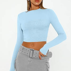 Hauts de compression pour femmes en coton/polyester, séchage rapide, respirants, en vente en ligne - Product Image 2