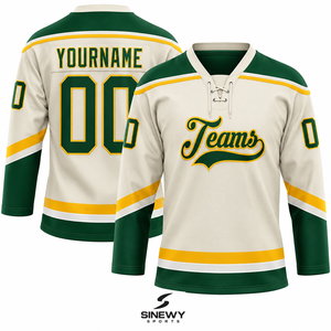SINEWY SPORTS Maillot de Hockey sur Glace Unisexe Personnalisé Col en V Manches Courtes Impression par Sublimation Anti-Transpiration Respirant 100% - Product Image 1