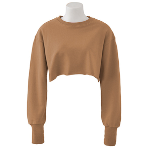 Solid Color Simple Plain Sweatshirts Women's Crop <b>Top</b> <b>Sweat</b> Shirts Best Winter Fashion Women Sweatshirts Cotton Professional - Product Image 3
