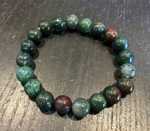 HOT SALE RESIST FATIGUE WOMENS MEN HEALING CRYSTAL NATURAL BLOOD STONE BEADED <b>ELASTIC</b> ADJUSTABLE <b>BRACELETS</b> - Product Image 3