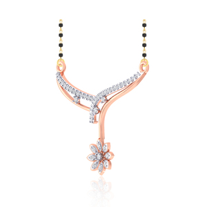 Collier pour femme plaqué or rose avec diamant taille brillant rond, pierre naturelle couleur G, luxe pour usage quotidien - Product Image 2