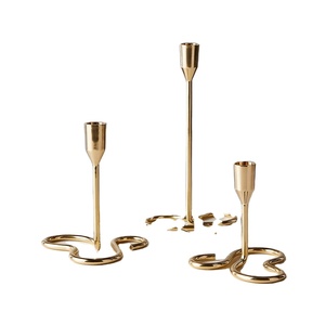 <b>Brass</b> Antique Candle Holder Best Design Fancy Luxury Gold Plated Metal Candle Stand Hot Selling Handmade Candle Stick Holder - Product Image 1