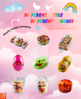 Boîte de rangement réutilisable en plastique transparent style fleur Kwang Hsieh pour bonbons, aliments, chewing-gum, gelée, jus et sucre, personnalisable