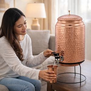 ตู้กดน้ำทองแดงพร้อมเครื่องกรองและทำน้ำให้บริสุทธิ์ในตัว สำหรับใช้ในบ้าน ห้องครัว สำนักงาน ภาชนะเก็บน้ำดื่มที่ปลอดภัย - Product Image 2