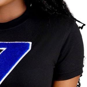 T-shirt décontracté en chenille Zeta Phi Beta Big Z pour femme, noir, avec lettres grecques brodées, pour sororité - Product Image 5