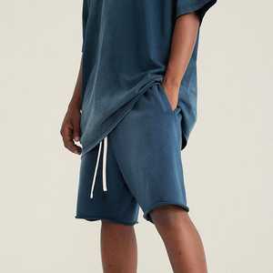 Shorts en molleton de coton personnalisés avec logo pour hommes, délavés à l'acide, style streetwear décontracté d'été, en French Terry, vente en gros OEM - Product Image 6