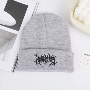 Bonnet d'hiver 100 % acrylique pour femmes et hommes, style gothique street punk, chaud, tricoté, motif dessin animé, tendance et polyvalent - Product Image 2