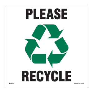 Étiquettes autocollantes Brady « Veuillez recycler » pour les zones de recyclage intérieures et extérieures - Product Image 2