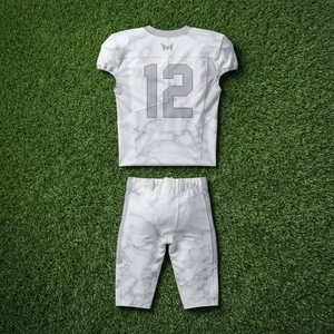 Custom White Marble Print American Football Uniform <b>Padded</b> Jersey <b>Pants</b> Set Team Sports Apparel - Product Image 6