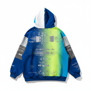 Sweat-shirt à capuche streetwear hip-hop de haute qualité 2024 pour homme, en molleton épais, coupe oversize, avec patchwork graphique et blocs de couleur - Product Image 2