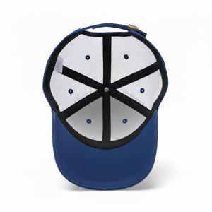 Casquette de baseball 5 panneaux personnalisable avec logo, rouge et bleu roi, en coton, ajustable avec boucle métallique, pour hommes et femmes, vente en gros - Product Image 2