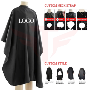 Capa de Peluquería Extra Grande Resistente al Agua con Logotipo Personalizado, Delantal de Corte de Pelo Blanco y Negro para Salón - Product Image 2