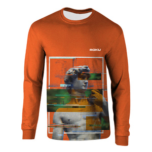 OEM/ODM 100% T-shirt à manches longues et col rond pour hommes en coton avec logo personnalisé Vente en gros d'usine - Product Image 1