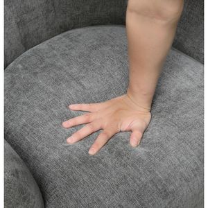 Poltrona Moderna Grigia con Schienale Trapuntato e Telaio Robusto in Compensato, Sedia Imbottita per Arredamento Soggiorno - Product Image 6