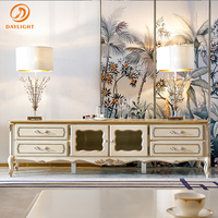 Meuble classique de salon royal en bois massif d'hôtel meuble TV français haut de gamme de luxe antique européen personnalisable