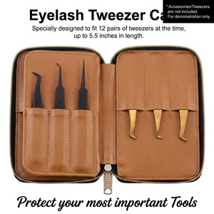 Estuche Organizador Portátil con Cierre para Pinzas de Extensión de Pestañas, Bolsa Protectora con Múltiples Ranuras para Herramientas de Pestañas - Product Image 3
