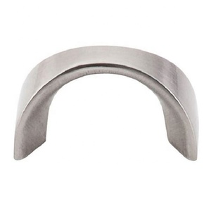 Poignée de meuble moderne en laiton, design incurvé, quincaillerie durable, finition nickel satiné pour armoire, commode, poignée de porte - Product Image 1