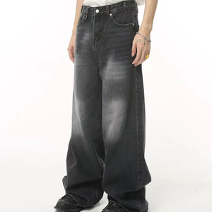 Factory <b>Cheap</b> Price Manufacturer Basic Slim Fit Canvas Mid Waist Washed Straight Leg Breathable Denim Jeans Men Best Quality - Product Image 4