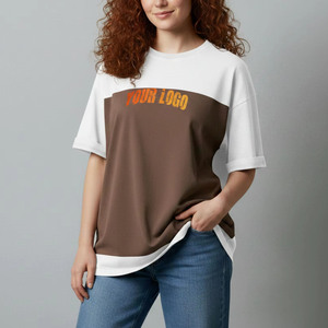 Camiseta Extra Grande para Mujer con Diseño de Múltiples Caras, Cuello Redondo, Manga Corta, Corte Holgado, 100% Algodón Jersey, Impresión Personalizada - Product Image 4