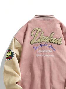 Custom streetwear varsity jacket mens chenille patch embroidery applique fleece wool blend <b>thick</b> warm anti pilling <b>winter</b> <b>coat</b> - Product Image 2