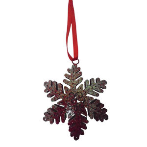 Ornement suspendu en métal de taille standard, ange décoratif suspendu, argenté avec poudre de brillant, finition personnalisée - Product Image 3