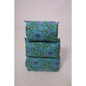 Bolsa de Maquillaje con Estampado Floral de Algodón, Bolsa de Cosméticos Floral, Organizador de Maquillaje con Cierre, Regalo para Mujer - Product Image 1