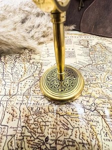 Antique Style Nautical Brass <b>Desk</b> <b>Clock</b> Round Analog Tabletop Timepiece for Home Office Decoration - Product Image 5
