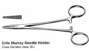ที่จับเข็มพรีเมียม Crile-Murray เกรดผ่าตัด ทำจากเหล็กกล้าไร้สนิม คีมจับเข็มแบบละเอียด ฟันหยักละเอียด พร้อมระบบล็อคแบบรัตเช็ต - Product Image 2