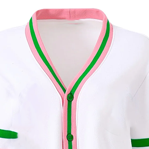 2026 New Arrival Wholesale Custom Sorority Cardigan <b>White</b> Fleece Green Pink Button Front Unisex Eco-Friendly <b>V</b>-<b>Neck</b> <b>Sweater</b> - Product Image 3